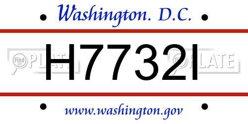 H7732I District Of Columbia License Plate
