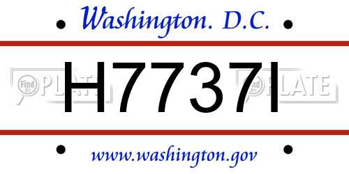 H7737I District Of Columbia License Plate