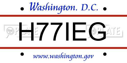 H77IEG District Of Columbia License Plate