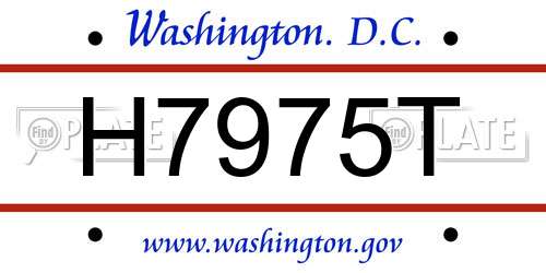 H7975T District Of Columbia License Plate