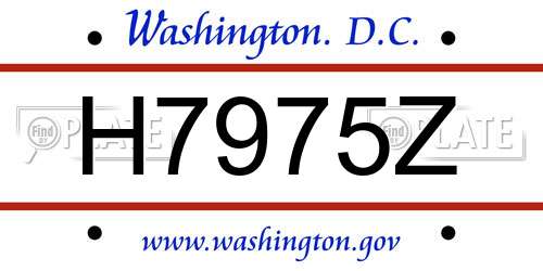 H7975Z District Of Columbia License Plate