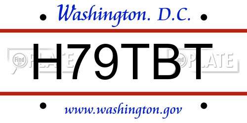 H79TBT District Of Columbia License Plate