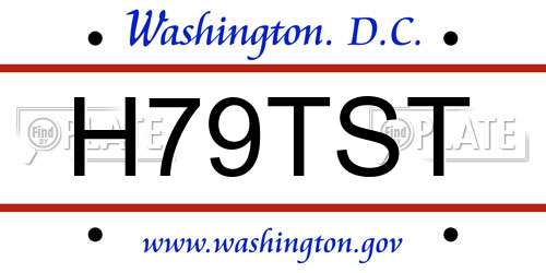 H79TST District Of Columbia License Plate