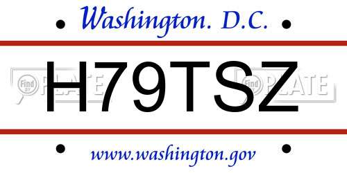 H79TSZ District Of Columbia License Plate