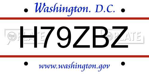 H79ZBZ District Of Columbia License Plate