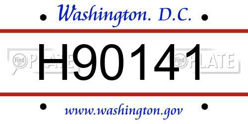 H90141 District Of Columbia License Plate