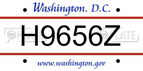 H9656Z District Of Columbia License Plate