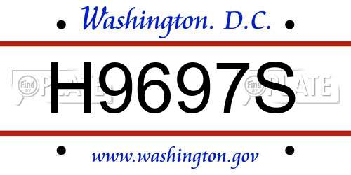 H9697S District Of Columbia License Plate