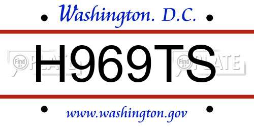 H969TS District Of Columbia License Plate