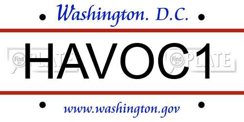 HAVOC1 District Of Columbia License Plate