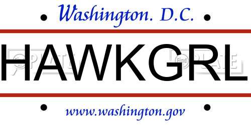 HAWKGRL District Of Columbia License Plate