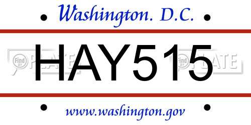 HAY515 District Of Columbia License Plate