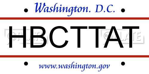 HBCTTAT District Of Columbia License Plate