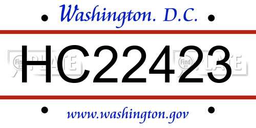 HC22423 District Of Columbia License Plate