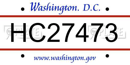 HC27473 District Of Columbia License Plate