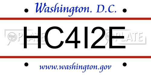 HC4I2E District Of Columbia License Plate