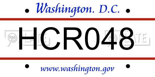 HCR048 District Of Columbia License Plate