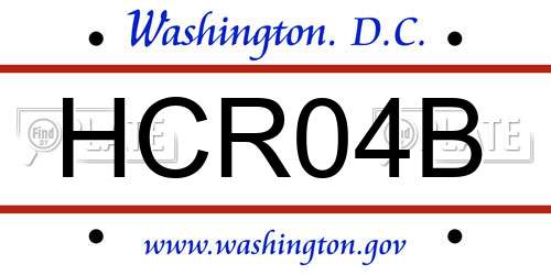 HCR04B District Of Columbia License Plate