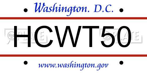 HCWT50 District Of Columbia License Plate