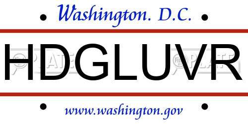 HDGLUVR District Of Columbia License Plate