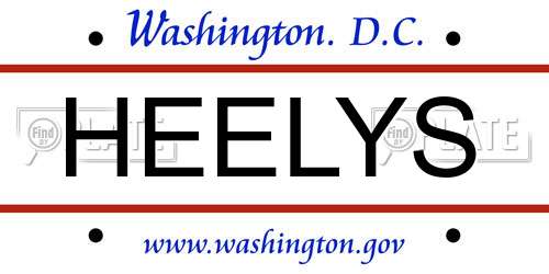HEELYS District Of Columbia License Plate