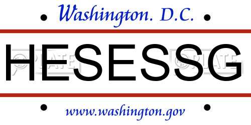 HESESSG District Of Columbia License Plate