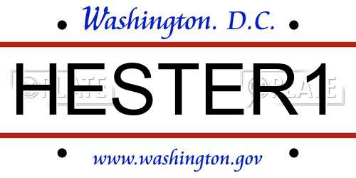 HESTER1 District Of Columbia License Plate