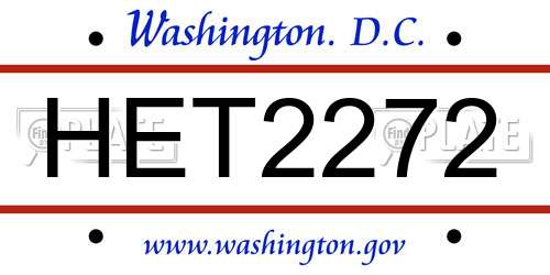HET2272 District Of Columbia License Plate