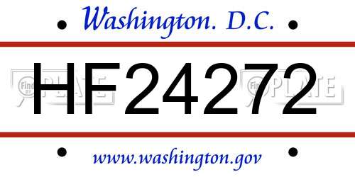 HF24272 District Of Columbia License Plate