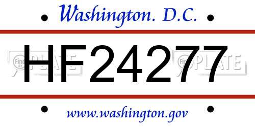 HF24277 District Of Columbia License Plate