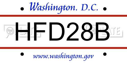 HFD28B District Of Columbia License Plate