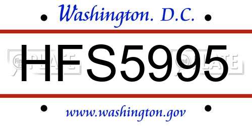 HFS5995 District Of Columbia License Plate