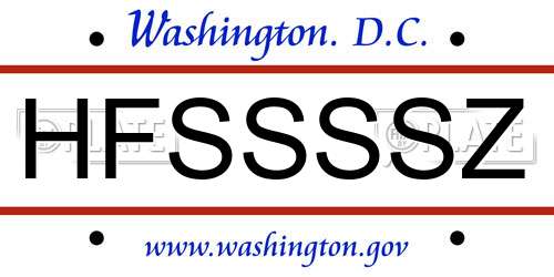 HFSSSSZ District Of Columbia License Plate