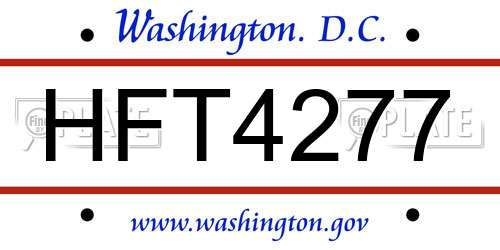HFT4277 District Of Columbia License Plate