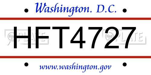 HFT4727 District Of Columbia License Plate