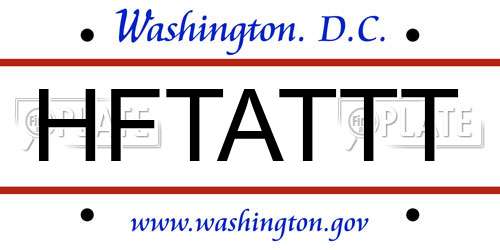 HFTATTT District Of Columbia License Plate