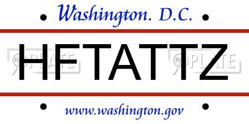 HFTATTZ District Of Columbia License Plate