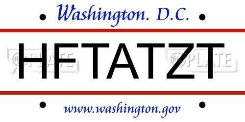HFTATZT District Of Columbia License Plate