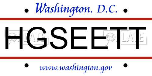 HGSEETT District Of Columbia License Plate