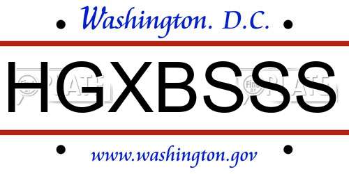 HGXBSSS District Of Columbia License Plate