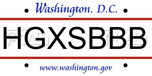 HGXSBBB District Of Columbia License Plate