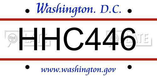 HHC446 District Of Columbia License Plate