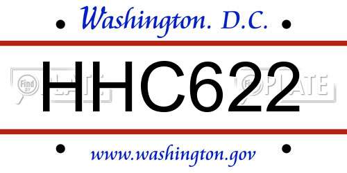 HHC622 District Of Columbia License Plate