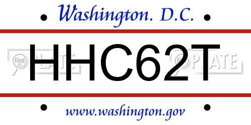 HHC62T District Of Columbia License Plate