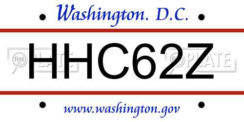HHC62Z District Of Columbia License Plate
