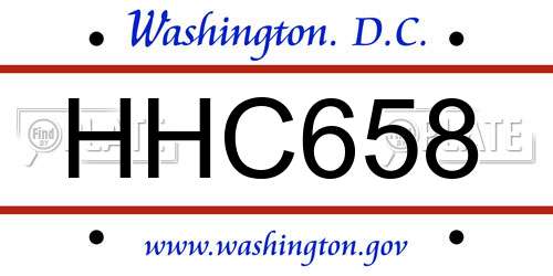 HHC658 District Of Columbia License Plate
