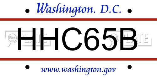 HHC65B District Of Columbia License Plate