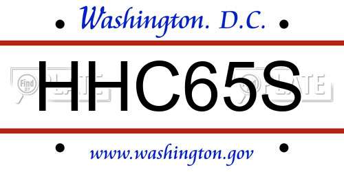 HHC65S District Of Columbia License Plate
