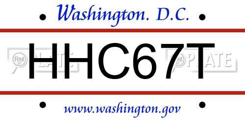 HHC67T District Of Columbia License Plate