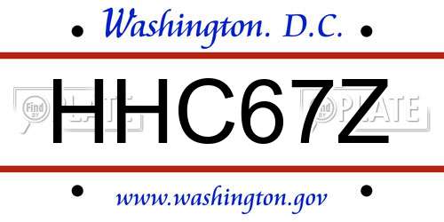 HHC67Z District Of Columbia License Plate